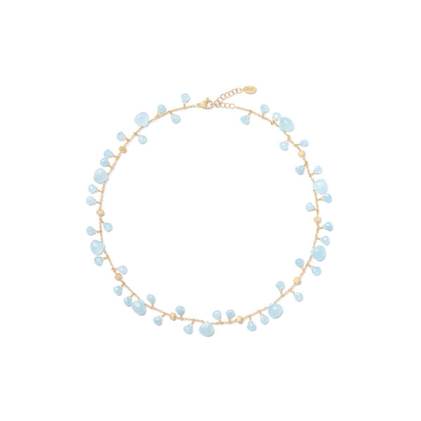 Paradise Yellow Gold and Aquamarine Necklace